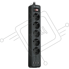 QUMO Power Bar  5SP4U (P-0005), черный