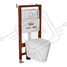 Комплект BAU 6 в 1: инсталляция BAU PRO, унитаз подвесной торнадо Bau Nimb Hurricane-3, сиденье дюропласт микролифт, кнопка смыва BAU Soul, белая
