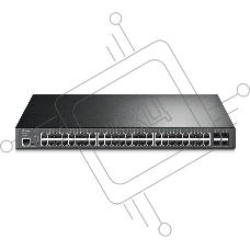 Коммутатор 48-port Gigabit PoE+ L2+ switch, 48 802.3af/at PoE+ ports, 4 Gb SFP slots, 1 RJ-45 + 1Micro-USB console ports, 348W PoE budget
