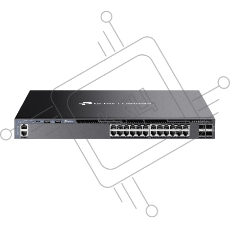 Стекируемый управляемый коммутатор 3 го уровня TP-Link SG6428X Omada с 24 гигабитными портами и 4 портами SFP+