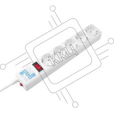 Фильтр-удлинитель , PC 0,5м 5р, бел. 10А, SPG-B-0,5M-WHITE