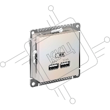 Механизм розетки USB AtlasDesign 5В 1порт х 2.1А 2порта х 1.05А жемчуг SchE ATN000433