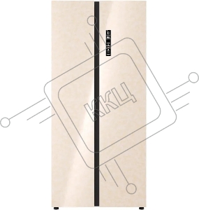 Холодильник Lex LSB525BGID бежевый мрамор двухкамерный 304/206л морозилка сбоку, No Frost, Side by Side