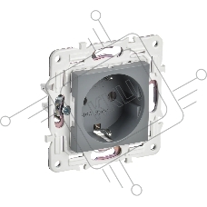 Розетка с/з без защитных шторок 16А IEK SKANDY SK-R05Gr серый