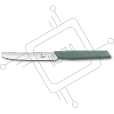 Нож кухонный Victorinox Swiss Modern (6.9006.11W43) стальной столовый для томатов лезв.110мм серрейт. заточка шалфей Нож кухонный Victorinox Swiss Modern (6.9006.11W43) стальной столовый для томатов лезв.110мм серрейт. заточка шалфей