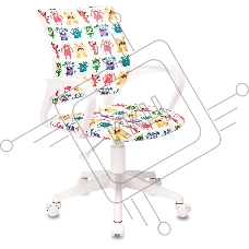 Кресло детское Бюрократ BUROKIDS 1 W белый монстры крестовина пластик пластик белый Кресло детское Бюрократ BUROKIDS 1 W белый монстры крестовина пластик пластик белый