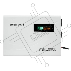 Настенный стабилизатор напряжения SMARTWATT AVR SLIM 2000RW (100W - 260W, 2000VA, 2 кВт, 50 Гц, розеток - 2, LED-дисплей