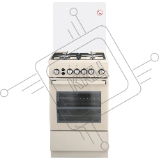Плита газовая De Luxe 5040.40г (кр) ЧР-016 бежевый, конфорок 4 шт, духовка 46 л, 50 см x 85 см x 50 см