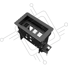 Прямоугольный металлический корпус Wize Pro WRTS-04BOX-B для модульной системы врезного лючка в стол с убирающейся крышкой для установки до 4 модулей-вставок, преустановленная рамка, черный