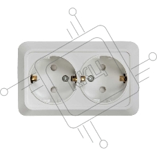 Розетка 2-м BOLLETO защ. шторки с заземл. накл. 7128х бел. ASD / IN HOME 4690612000961