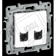 IEKETIKA Розетка компьютерная двойная RJ45 категория 5Е UTP 6722551 белый