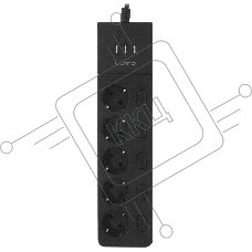 Сетевой фильтр QUMO Power Bar PRO 6SP4U (P-0006), черный