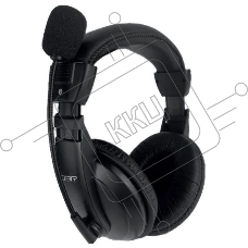 Полноразмерная компьютерная гарнитура CBR CHP 735, 2 x mini-jack 3,5 мм, регул. громк., регул. оголовья, длина каб. 2м, черный