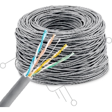Кабель сетевой KingPrice KP-utp-c5e-0.5mm-CU-305m UTP 4 пары cat.5E solid 0.50мм Cu 305м серый
