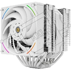 Кулер для процессора Thermalright Royal Pretor 130 Ultra White (4-pin PWM, 158mm, Ni/Cu, 7x6mm, 1x120mm ARGB +1x130mm, 69CFM/81.88CFM, 27dBA/28.3dBA, 2150RPM/1750RPM, S: 1200, 1700, 1851, 115X, 2011, 2066, AM4, AM5, white)