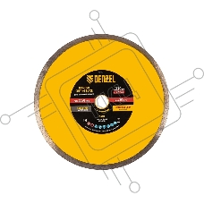 Диск алмазный отрезной Denzel 230 х 22,2 мм, сплошной, супертонкий, горячий пресс, мокрое резание