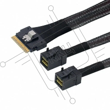 Кабель LR-Link SlimSAS x8 to 2 x miniSAS HD  (SFF-8654 x8 - 2 x SFF-8643) Cable, 800mm
