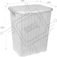 Корзина VIOLET Вязь 40л (белый) 204006