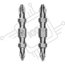 Набор бит двухстор. Gross PH2-PH1х45мм, PZ2-PZ1х45мм, сталь S2, 2 шт.