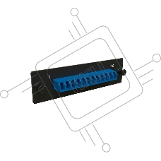 Модульная панель Hyperline, OS2 9/125, 12 х LC, Duplex 120х32, для FO-19BX, цвет: черный