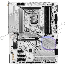 Материнская плата ASRock Z890 Pro RS WiFi White, LGA 1851, Intel Z890, 4xDDR5, 4xSATA, 4xM.2, 1xPCIe 5.0 x16, 2xPCIe 4.0 x16, 1xPCIe x1, 2xUSB-C Thunderbolt 4, 4xUSB-A 3.2 Gen 1, 1xUSB-A 3.2 Gen 2, 1xHDMI, 1xDP, 1x2.5Gb LAN, 5x3.5 мм, 7.1, ATX