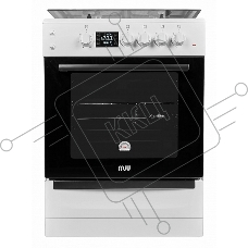 Плита комбинированная MIU 6040 ЕRPDCHK белый, конфорок 4 шт газовых, духовка 65 л, 60 см x 85 см x 60 см