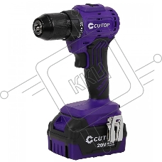 Дрель-шуруповерт Cutop E-Profi 01-886, Аккумуляторная, 20В, 2 АКБ, Кейс
