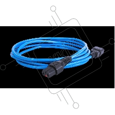 Шнур питания с фиксатором REM IEC 60320 C13/IEC 60320 C14, 10 А / 250 В (3 * 1,0), длина 1,8 м, синий R-10-Cord-C13-C14-1.8-Blue