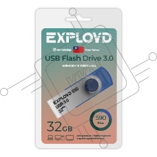 Флешка USB Exployd 590 Blue (EX-32Gb-590-Blue), 32Gb, USB 3.0, R/W 50/15, синий