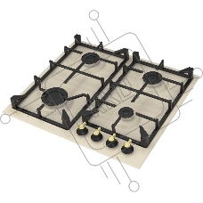 Газовая вар.поверхность Willmark WGH-4601BR (60см,эл.поджиг,чугун.реш,наб.жиклер,беж.ретро,эмаль)