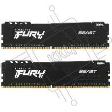 Оперативная память Kingston Fury Beast, DDR4, 64Gb (2x32Gb), 3200MHz, CL16, DIMM, черный