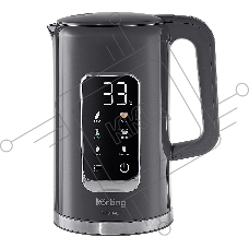 Чайник электрический Korting Чайник электрический Korting, объем 1.7 л, электронное управление, цифровой дисплей, 5 температурных режимов, автоотключение, серый