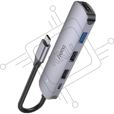 Разветвитель USB-C Hoco HB27 4порт. серый