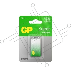 Алкалиновая батарейка GP Super Alkaline G-Tech 9V Крона - 1 шт. на блистере (1 шт.)