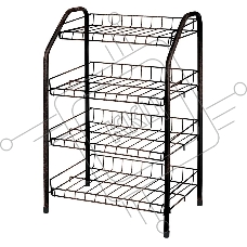 Этажерка НИКА ЭТ2/Ч, черный, 4 полки 700x465x300