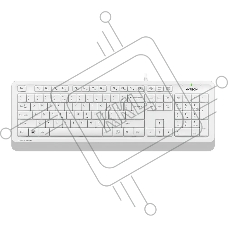 Клавиатура A4Tech Fstyler FK10 проводная, USB, белый/серый
