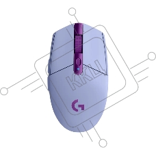 Мышь беспроводная Logitech G304 Lightspeed фиолетовый, 12000 dpi, радиоканал, USB, кнопки - 6