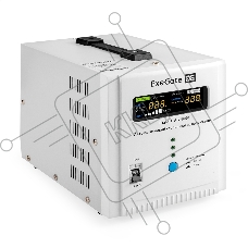 Стабилизатор напряжения ExeGate Expert AS-5000 (5000ВА, вход 140...260В, двойная цифр. индикация вход/вых. напряжения, выход 220В±8%, КПД 98%, 5 уровней защиты, метал. корпус, клем.колодка, RTL)