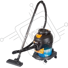 Строительный пылесос Bort BSS-1415-Aqua чёрный/синий, 200/1400 Вт, уборка сухая/влажная, пылесборник мешок/контейнер, 15 л