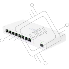 Маршрутизатор Ubiquiti UISP Router 2 ядра (880 МГц), 8х 1G RJ45, 1х SFP, раздача PoE 110 Вт