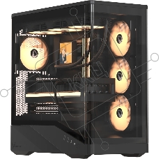 Компьютерный корпус Formula V Line Crystal U9 PA Black, ATX, TYPE-C*1, USB3.0*2, Curved Glass, SIDE 3x PERFORMANCE ARGB, REAR 1x PERFORMANCE ARGB