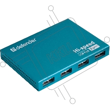 Разветвитель Defender SEPTIMA SLIM USB2.0 - 7 портов, + блок питания DC 5В...2А, + кабель USB 2.0 A(M) - MiniB (M) - 1м