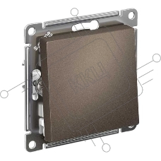 Кнопка нажимная сх.1, 10АХ, механизм SE AtlasDesign Мокко