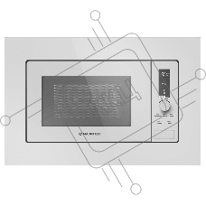 Микроволновая печь встраиваемая Maunfeld JBMO820GW01 белый, 20 л, 1080 Вт, переключатели - сенсор/поворотный механизм