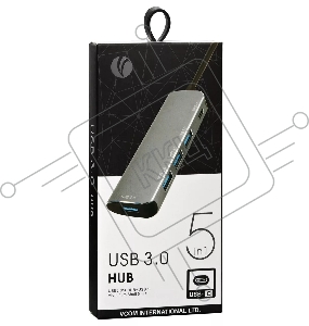 Адаптер концентратор Type-C --> 4 port USB3.0 HUB+PD Alum Shell VCOM <CU4383>