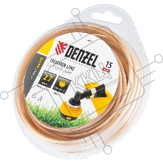 Леска для триммера Denzel армированная алюминием круглая, 2,7мм х 15м, блистер ALUFLEX