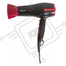 Фен ECON ECO-BH220D черный/красный, 2200 Вт, компактный, ионизация