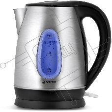 Чайник электрический Vitek VT-7039, 2200Вт, серебристый и черный