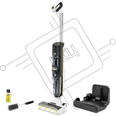 Пылесос вертикальный моющий Karcher FCV 4 Dry белый/черный, питание от аккумулятора, 180 Вт, уборка влажная/сухая, пылесборник 0.45 л