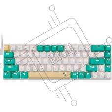 Клавиатура проводная механическая Defender Vexx Pro GK-084 RU, белый/зеленый, механическая
